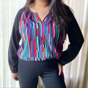 Calvin Klein RARE Long Sleeve Rainbow Stripe